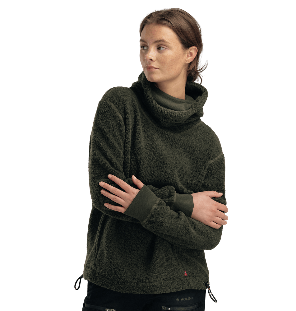 reborn Terry Pullover W Olive Melange, view: 1