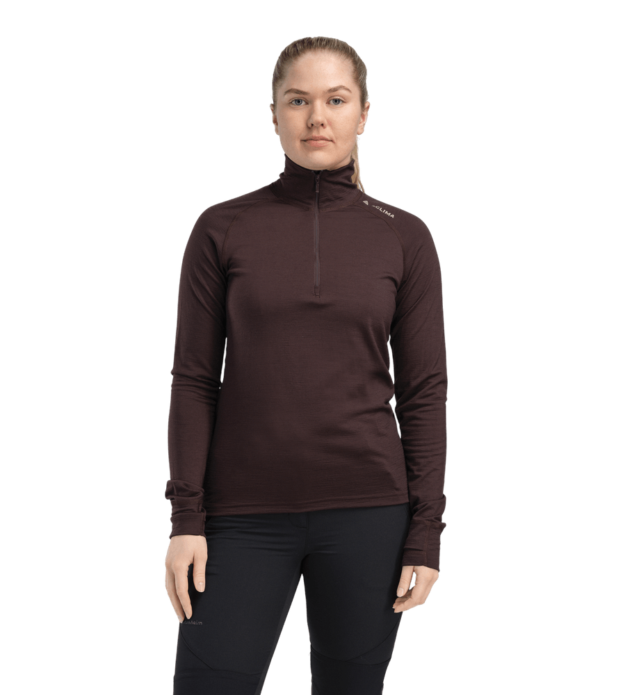 productCard.productImage: LightWool 180 Polo w/ zip W's Chocolate Plum