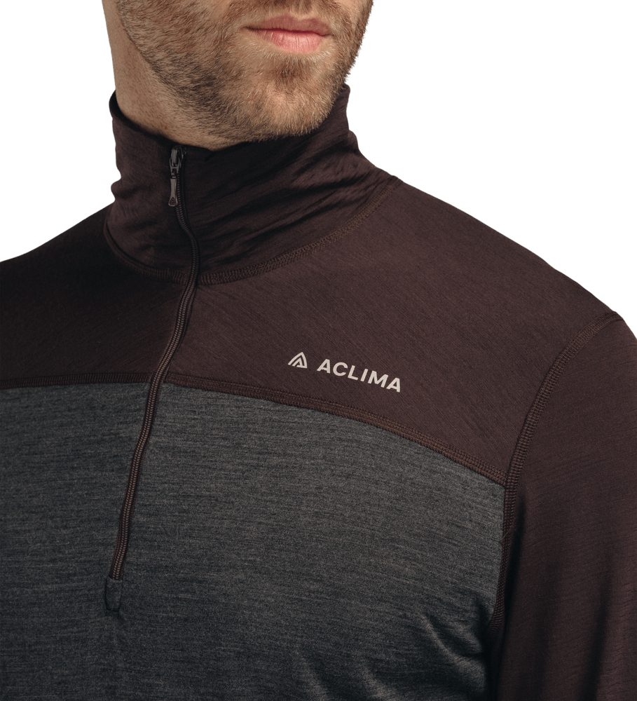 LightWool 180 Polo w/ zip M's Chocolate Plum/Marengo, view: 3