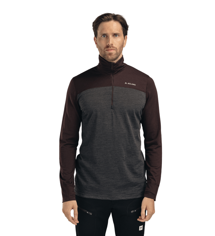 productCard.productImage: LightWool 180 Polo w/ zip M's Chocolate Plum/Marengo