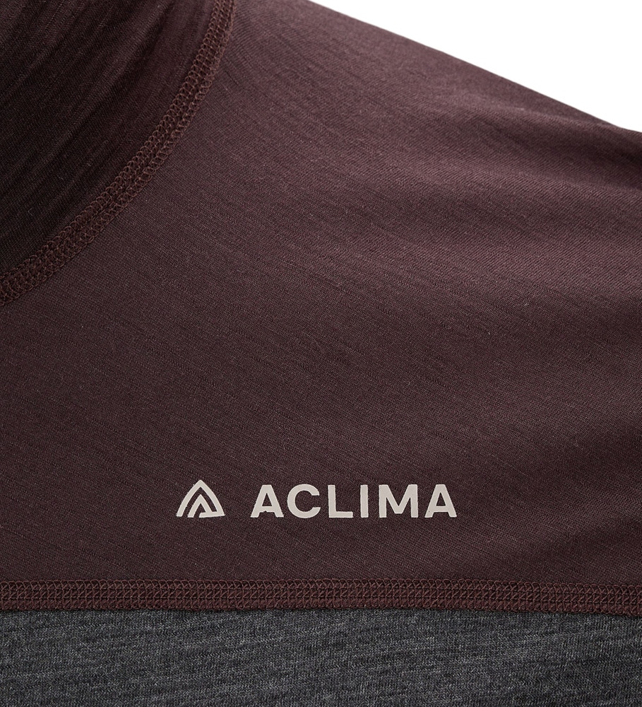 LightWool 180 Polo w/ zip M's Chocolate Plum/Marengo, view: 8