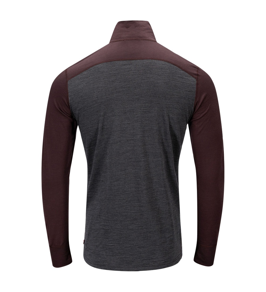 LightWool 180 Polo w/ zip M's Chocolate Plum/Marengo, view: 5