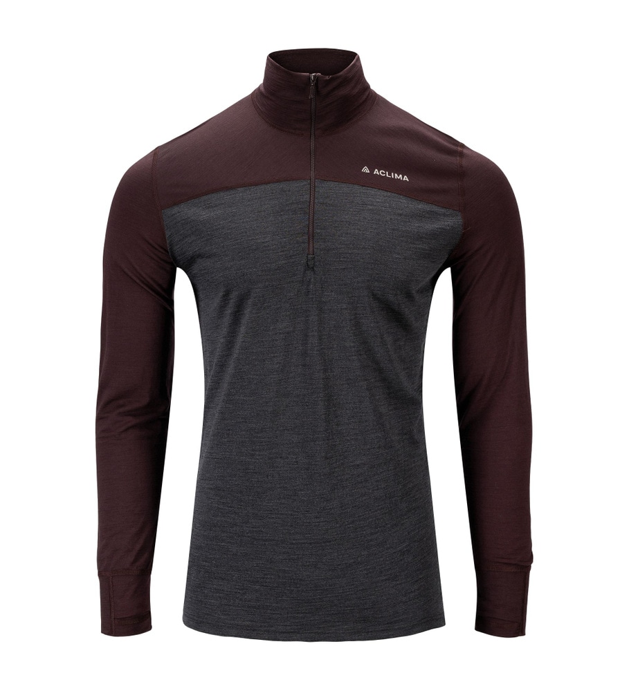 LightWool 180 Polo w/ zip M's Chocolate Plum/Marengo, view: 4