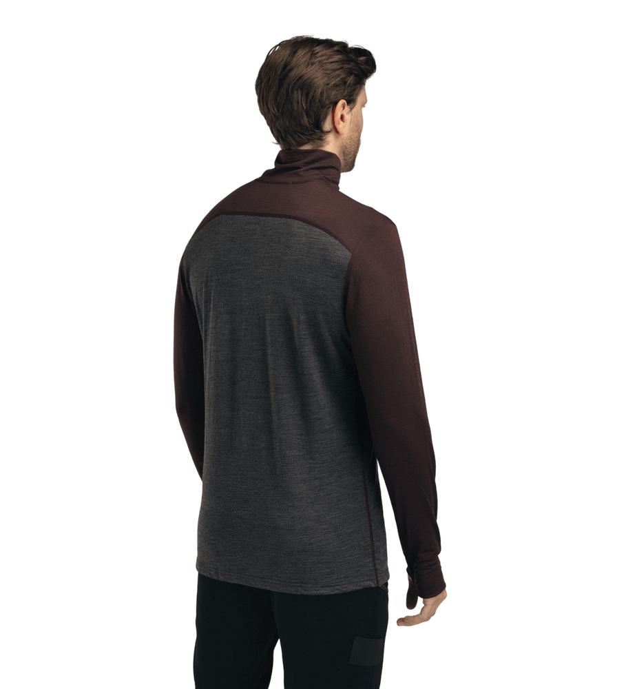 LightWool 180 Polo w/ zip M's Chocolate Plum/Marengo, view: 2