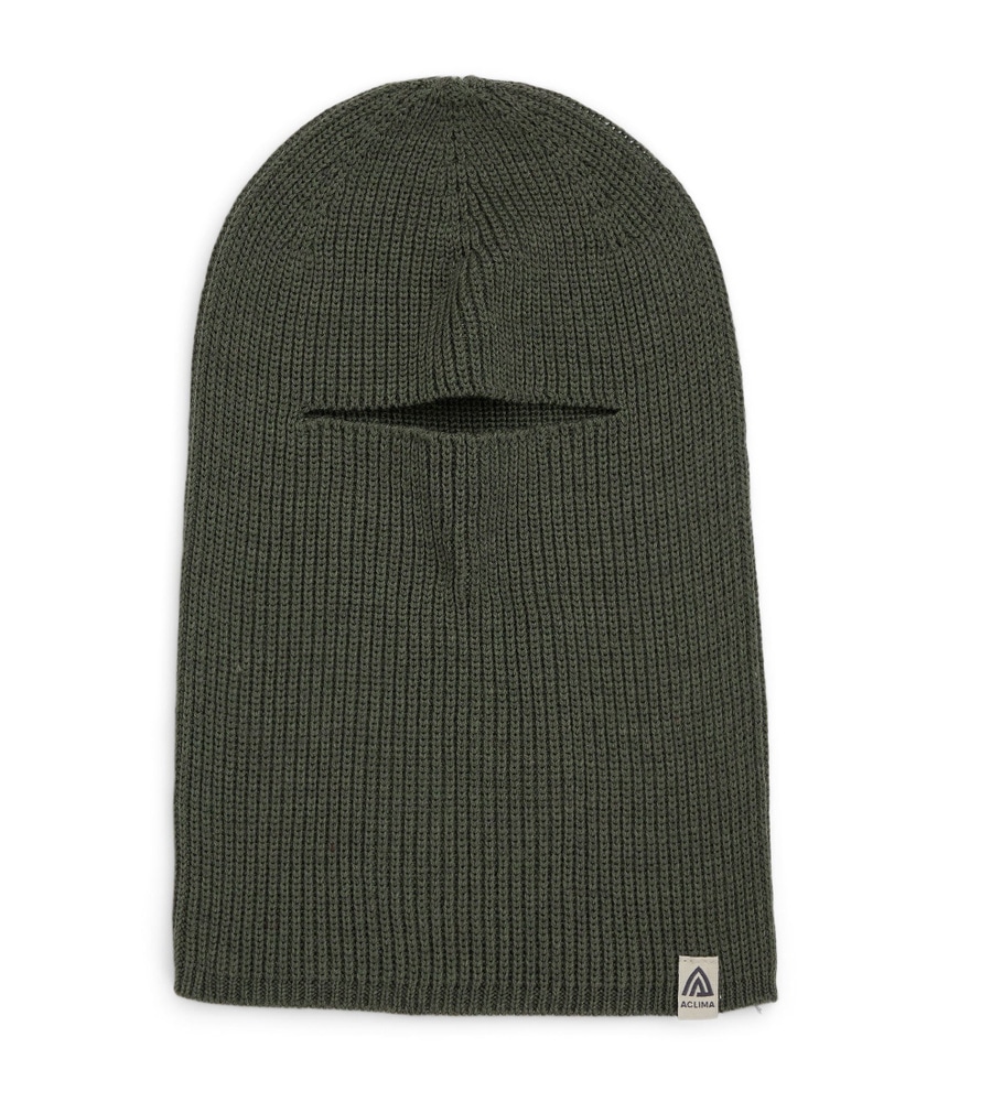 Flat Knit Balaclava Hat U Olive Night, view: 3