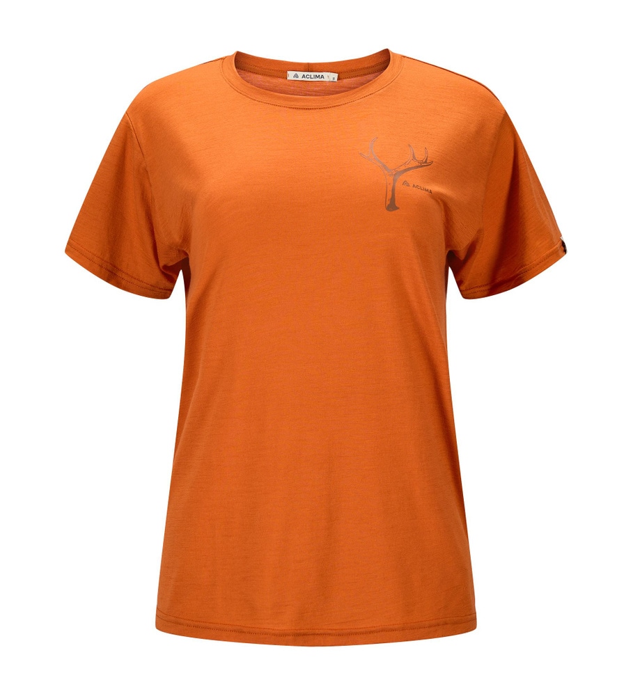 LightWool Tee Print Horn W's Apricot Orange, view: 3