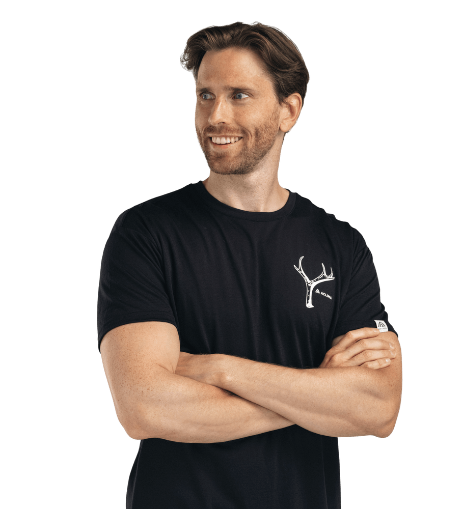 LightWool Tee Print Horn M's Jet Black, view: 1