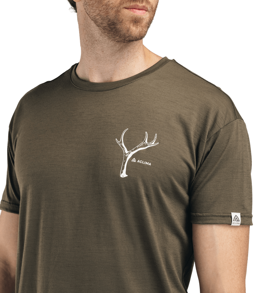 LightWool Tee Print Horn M's Tarmac, view: 2