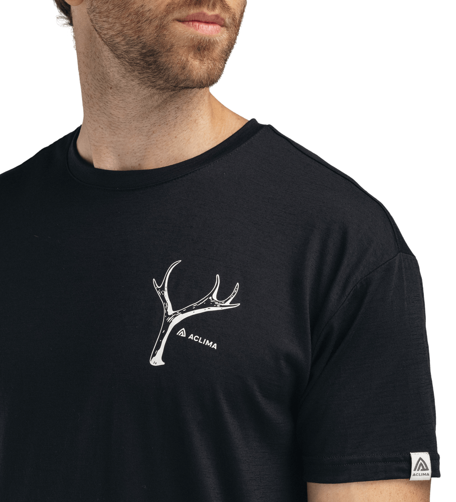 LightWool Tee Print Horn M's Jet Black, view: 3