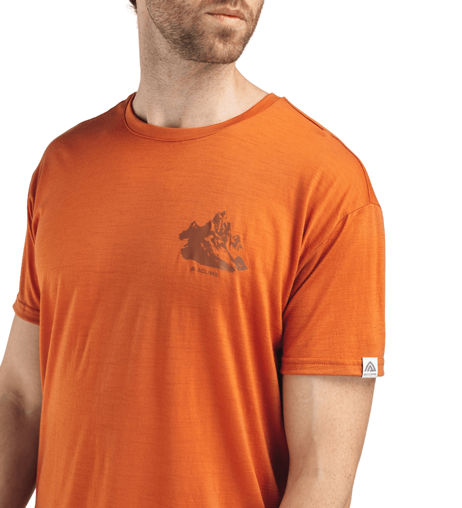 LightWool 140 Classic Tee Mountain M's Apricot Orange, view: 2