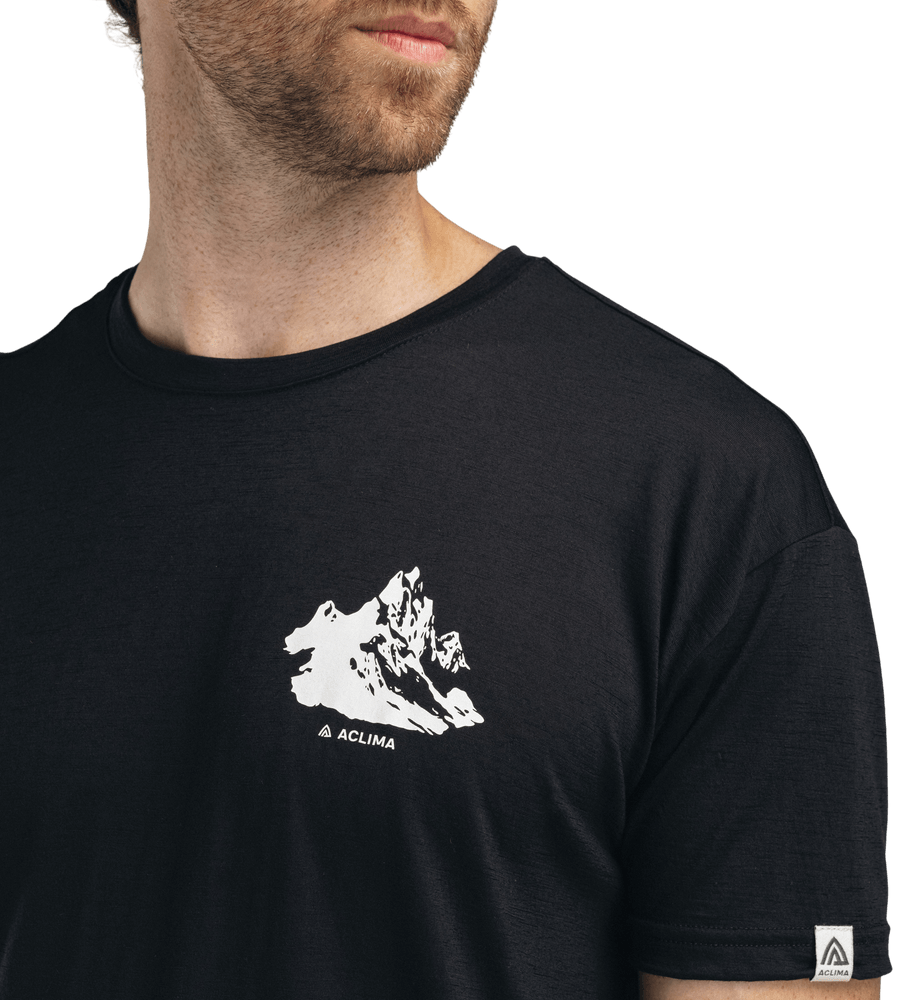 LightWool Tee Mountain M's Jet Black, view: 2