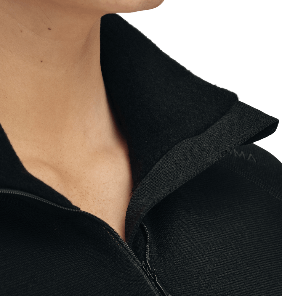 FleeceWool V2 Polo w/ zip W's Jet Black, view: 4