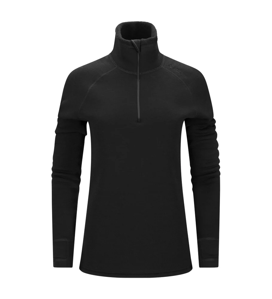 FleeceWool V2 Polo w/ zip W's Jet Black, view: 7