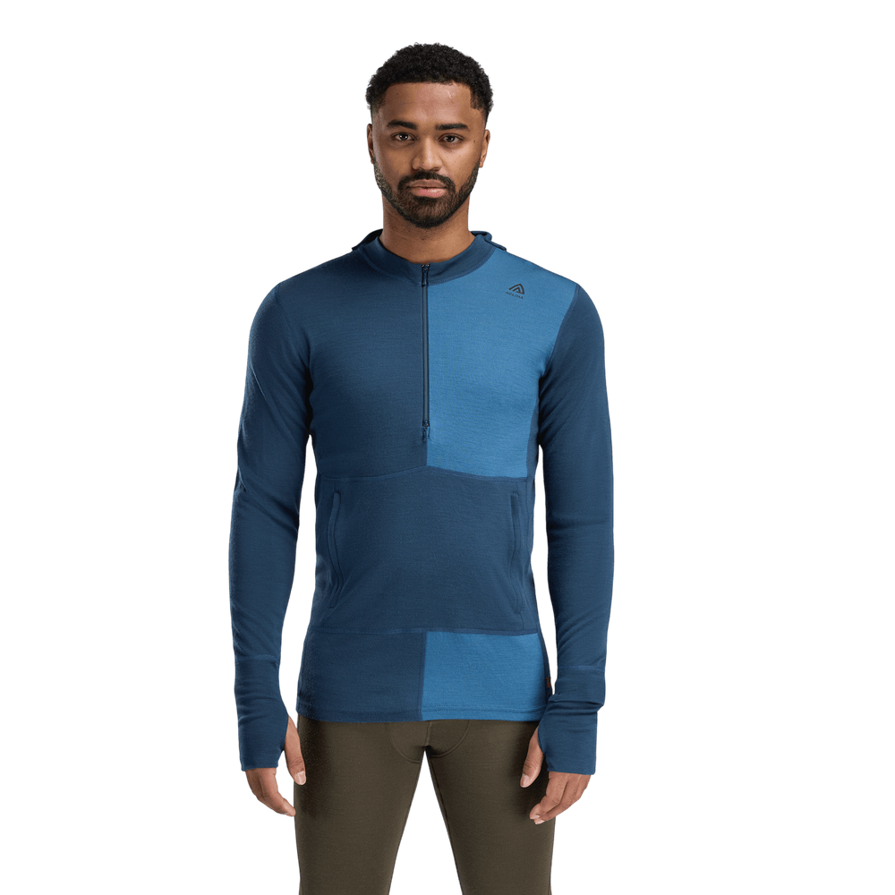 WarmWool Hoodsweater w/zip M's Blue Fusion/Midnight Navy, view: 1