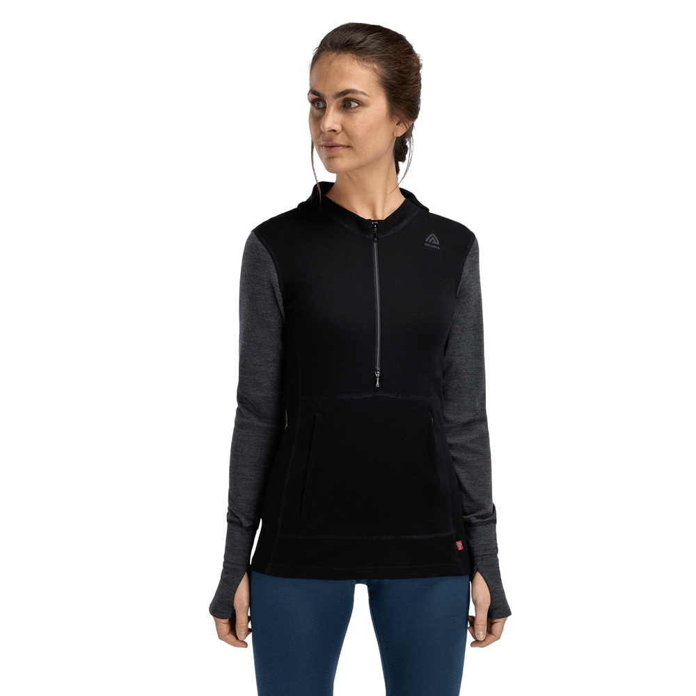 WarmWool Hoodsweater w/zip W's Jet Black/Marengo, view: 1