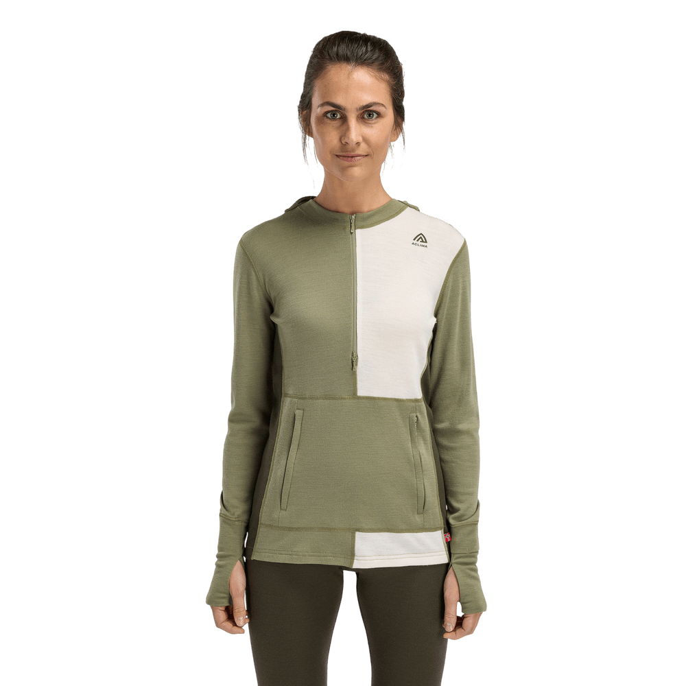 WarmWool Hoodsweater w/zip W's Aloe/Nature/Tarmac, view: 1