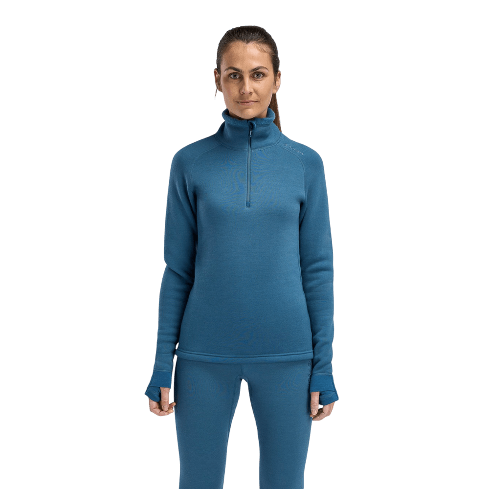 FleeceWool V2 Polo w/ zip W's Blue Fusion, view: 1