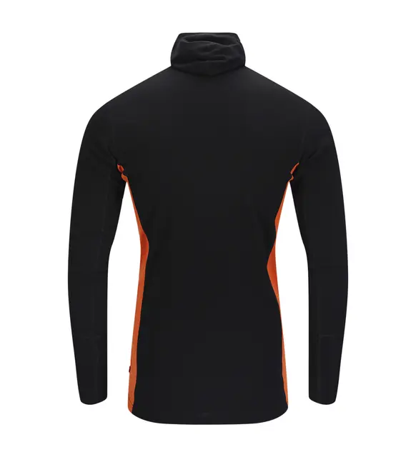 WarmWool hoodsweater w/zip M's Jet Black/Corsair/Gold Flame L 