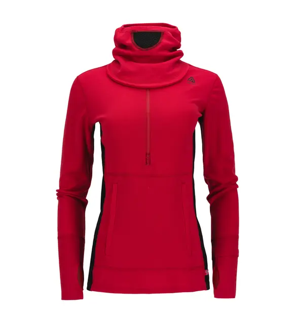 WarmWool hoodsweater w/zip W's Jester Red/Jet Black M 