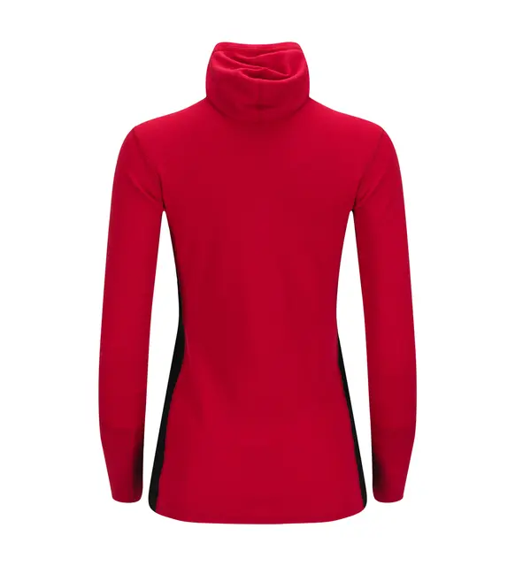 WarmWool hoodsweater w/zip W's Jester Red/Jet Black M 