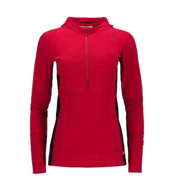 WarmWool hoodsweater w/zip W's Jester Red/Jet Black M 