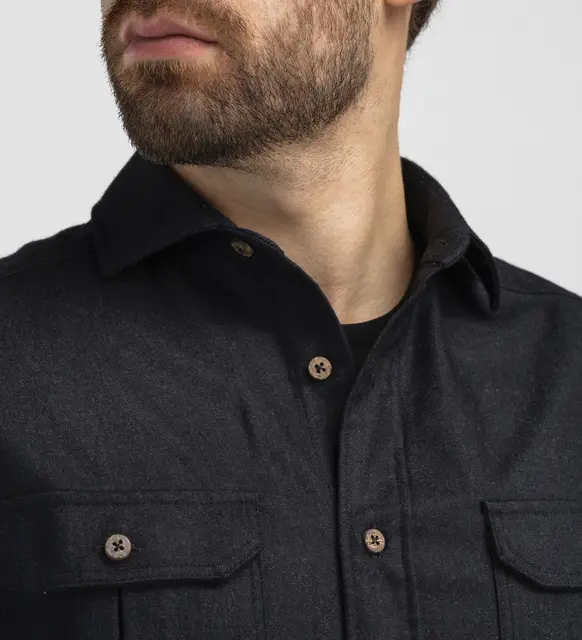 ReBorn woolshirt M's Dark Grey Melange XL 