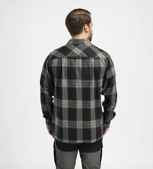 ReBorn woolshirt M's Check Dark Grey / Salvia L 