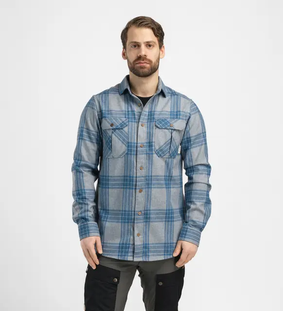ReBorn woolshirt M's Check Light Grey / Jeans L 