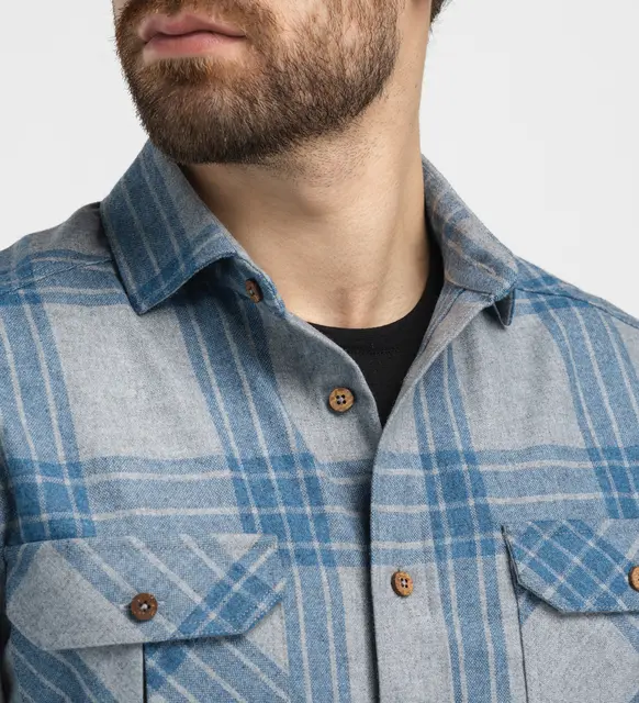 ReBorn woolshirt M's Check Light Grey / Jeans L 