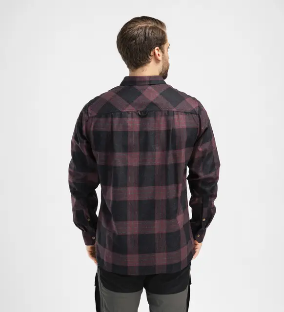 ReBorn woolshirt M's Check Dark Grey / Bordeau L 
