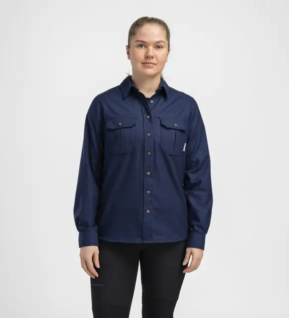 Reborn woolshirt W's Navy Melange S 