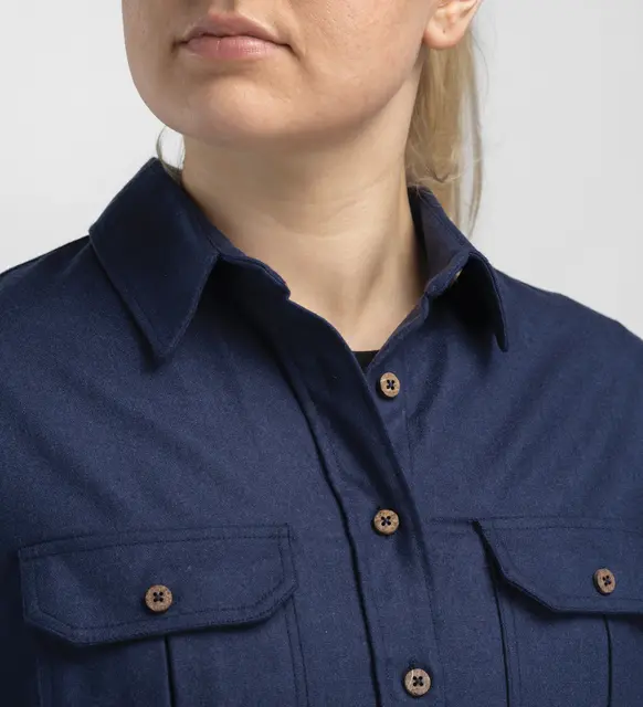 Reborn woolshirt W's Navy Melange S 