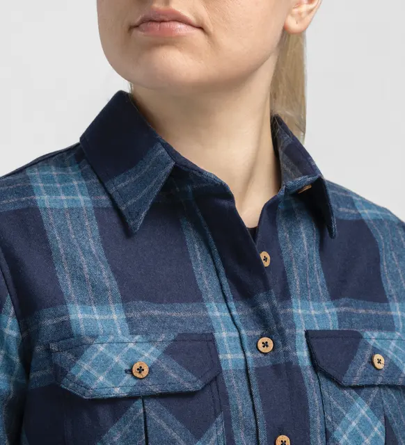 Reborn woolshirt W's Check Navy / Jeans M 