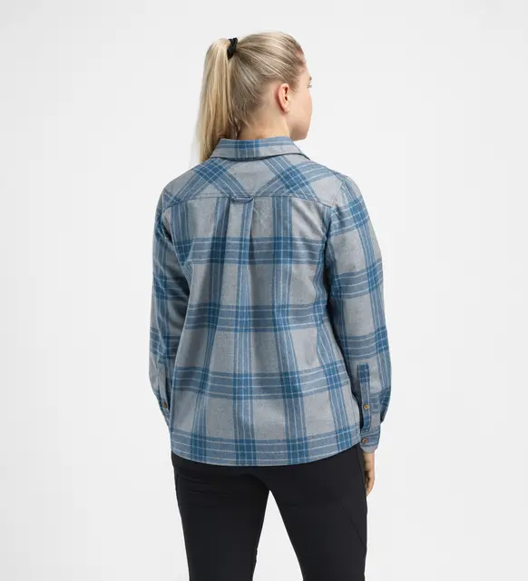 Reborn woolshirt W's Check Light Grey / Jeans S 