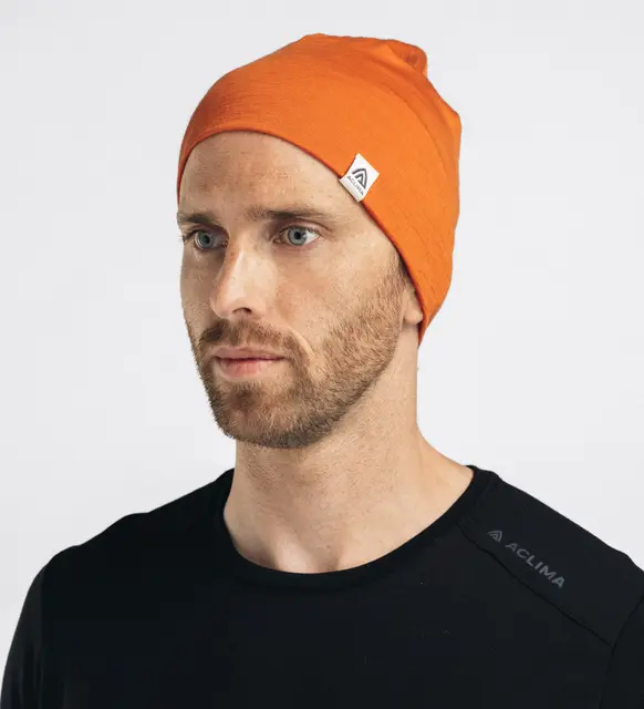 LightWool 140 relaxed beanie Apricot Orange Onesize 