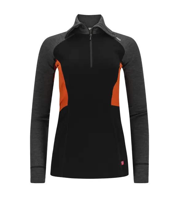 WarmWool polo W's Jet Black/Marengo/Gold Flame M 