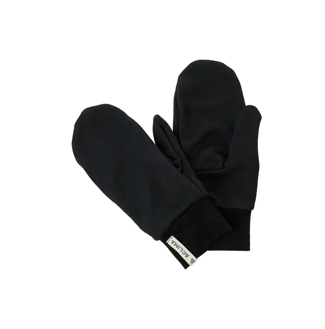 WoolTerry Liner Mittens Jet Black M/8 