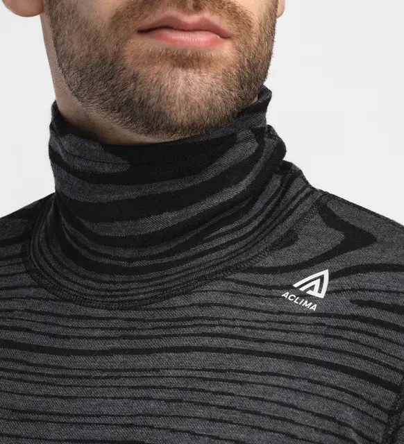 WarmWool Roll Neck M's Black Motion M 