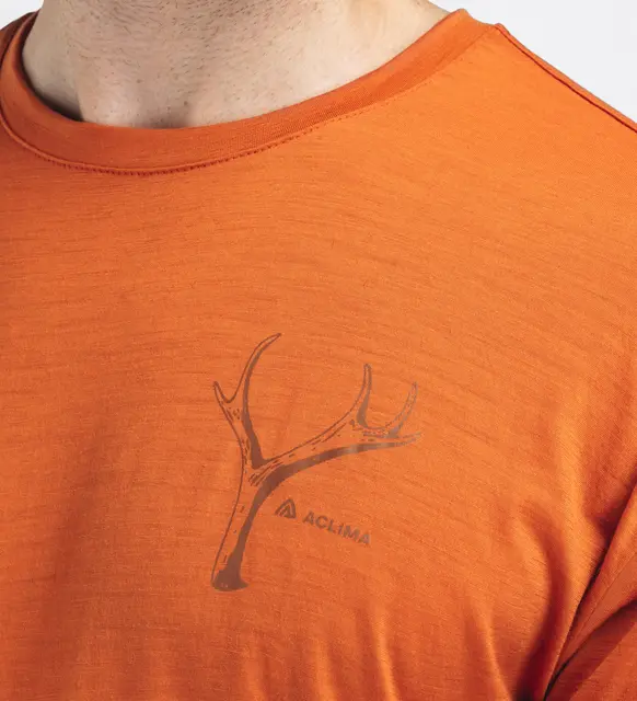 LightWool 140 classic tee antler M's Apricot Orange L 