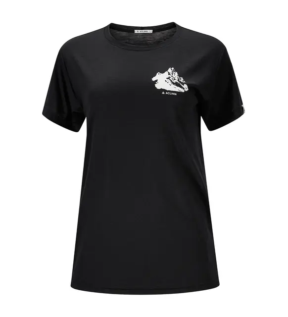 LightWool 140 classic tee mountain W's Jet Black L 