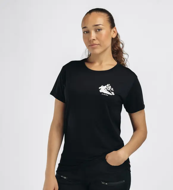 LightWool 140 classic tee mountain W's Jet Black L 