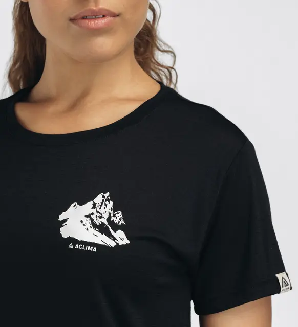 LightWool 140 classic tee mountain W's Jet Black L 