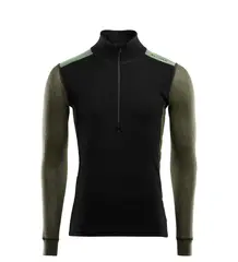 WoolNet Hybrid mockneck M&#39;s Jet Black/Olive Night/Dill S