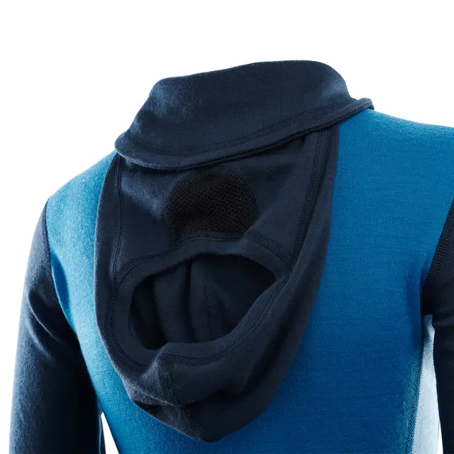 WarmWool hoodsweater w/zip W's Blue Sapphire/Navy Blazer/Azure Blue M 