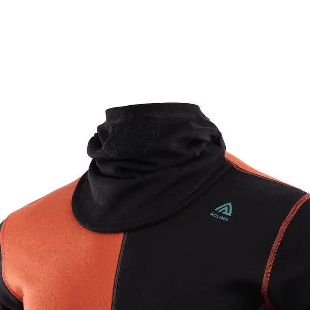 WarmWool hoodsweater w/zip M's Jet Black/Red Clay/North Atlantic M 