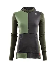 WarmWool hoodsweater w/zip W&#39;s Marengo/Olive Night/Dill S