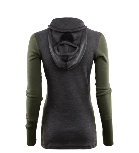 WarmWool hoodsweater w/zip W's Marengo/Olive Night/Dill S 