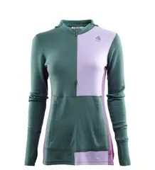 WarmWool hoodsweater w/zip W&#39;s NorthAtlantic/PurpleRose/SunsetPurpl M