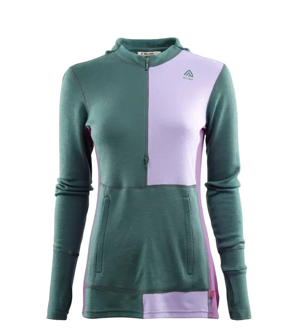 WarmWool hoodsweater w/zip W's NorthAtlantic/PurpleRose/SunsetPurpl M 