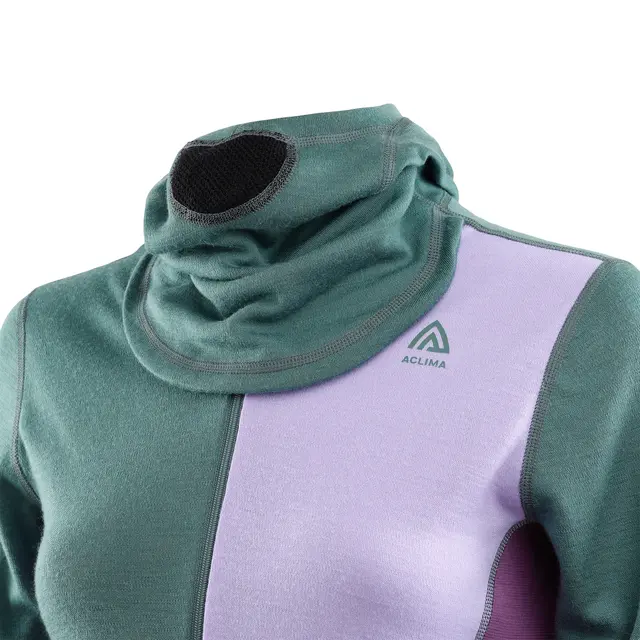 WarmWool hoodsweater w/zip W's NorthAtlantic/PurpleRose/SunsetPurpl M 